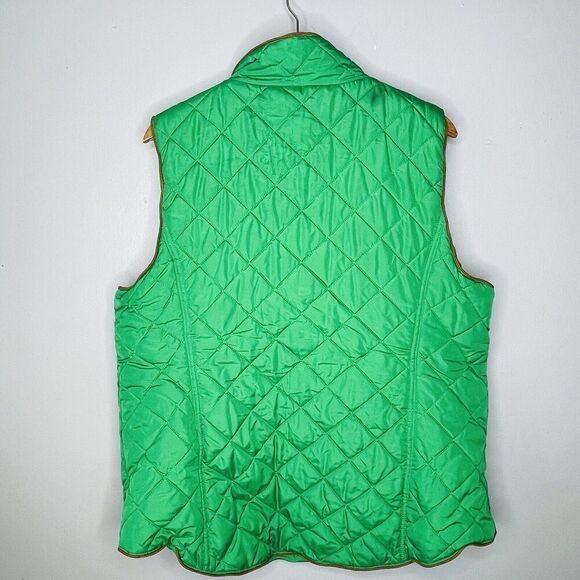 Crown & Ivy women’s XXL green brown detail quilted lined puffer vest new - Picture 5 of 6